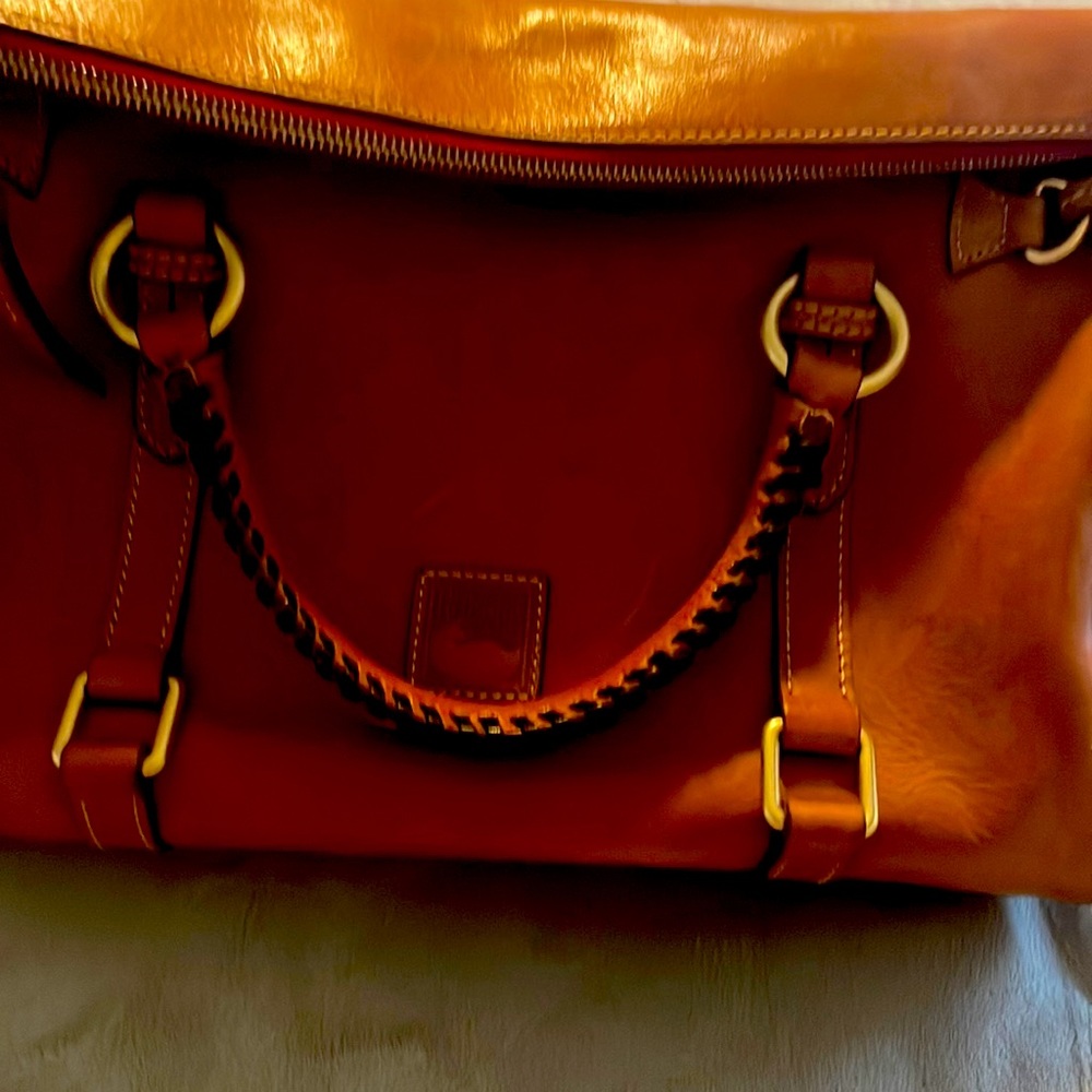 Tan large dooney and burke purse